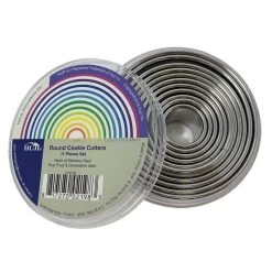 11-Piece Stainless Steel Professional Round Pastry Cookie Dough Cutter Set