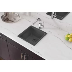 ELG1616GY0 Quartz Classic 15-3/4" X 15-3/4" Dual Mount Bar Sink, Dusk Gray