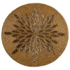 St. Croix 15" Glass Beaded Sunburst Placemat, Gold And Gray