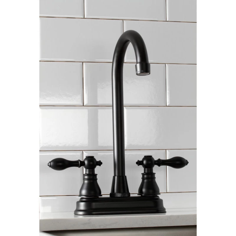 KB490ACL American Classic Two-Handle High-Arc Bar Faucet, Matte Black - Image 4