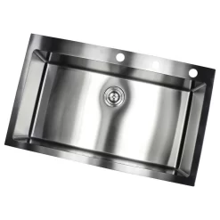 36" Drop-In/Top-Mount Stainless Steel Single Bowl Kitchen Sink