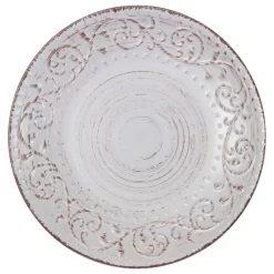 A&B Home 11" Cream Rustic Fare Dinner Plate Set Of 4