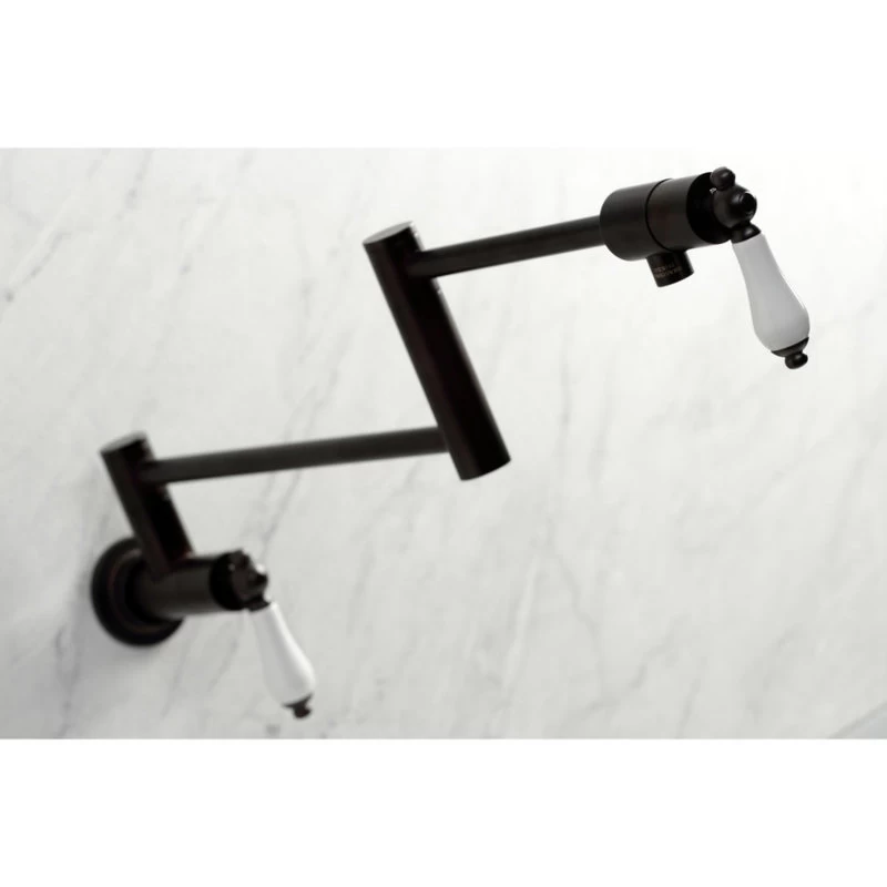 Kingston Brass KS4105PL Metropolitan Wall Mount Pot Filler, Oil Rubbed Bronze - Image 2