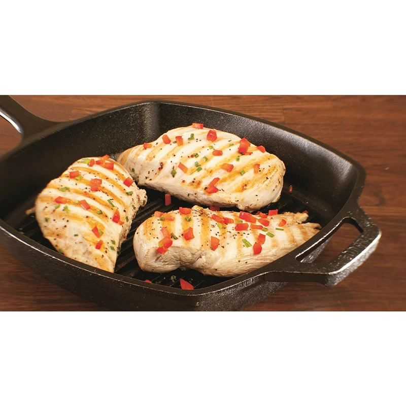 Lodge® L8SGP3 Square Cast Iron Grill Pan, 10.5" - Image 3