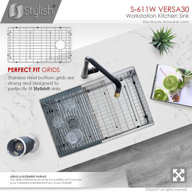 30"L X 19"W Stainless Steel Single Basin Undermount Kitchen Sink - Image 5