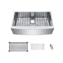30 Farmhouse Apron Single Bowl 304 Stainless Steel Kitchen Sink With Accessories