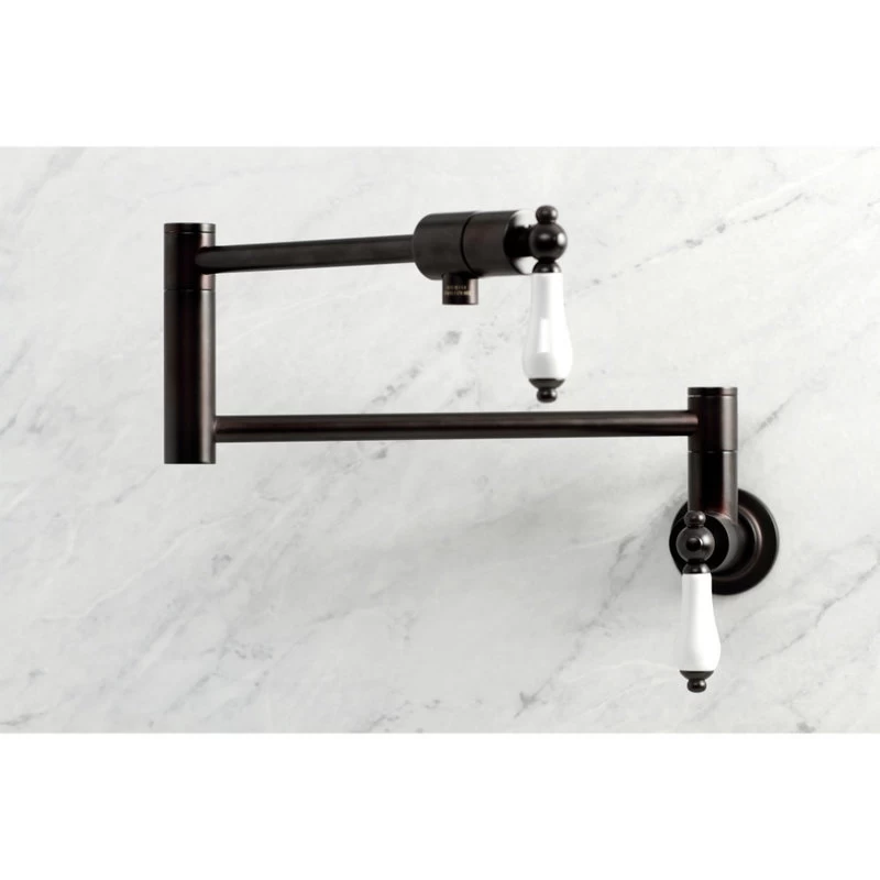 Kingston Brass KS4105PL Metropolitan Wall Mount Pot Filler, Oil Rubbed Bronze - Image 4