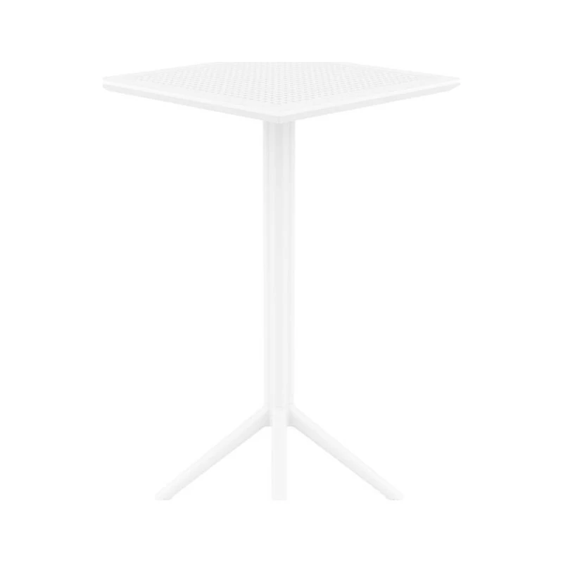 Pemberly Row 24 Inch Square Folding Bar Table In White Finish - Image 4
