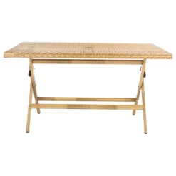 Akita Folding Table Natural/White Safavieh
