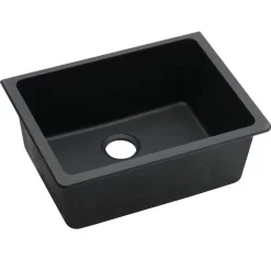 Elkay Quartz Classic Single Bowl Undermount Sink, Black