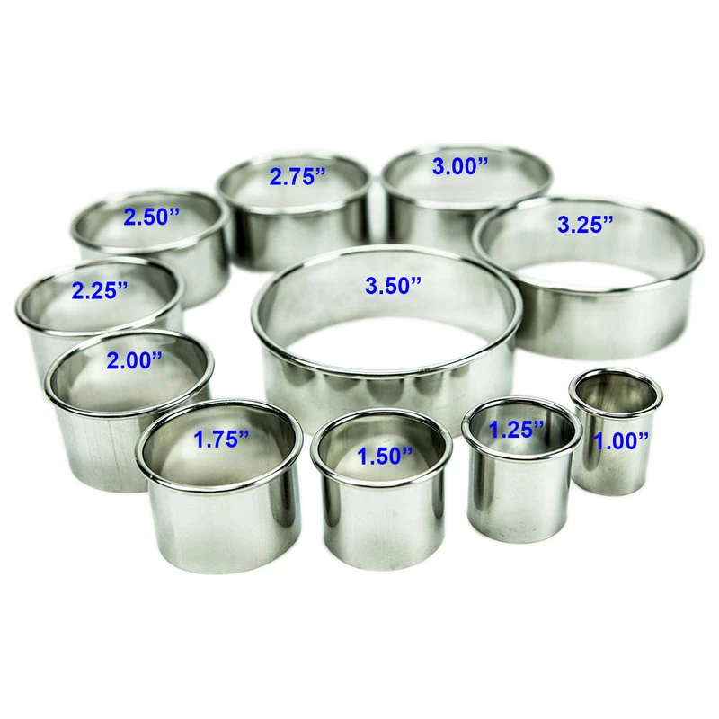 11-Piece Stainless Steel Professional Round Pastry Cookie Dough Cutter Set - Image 4