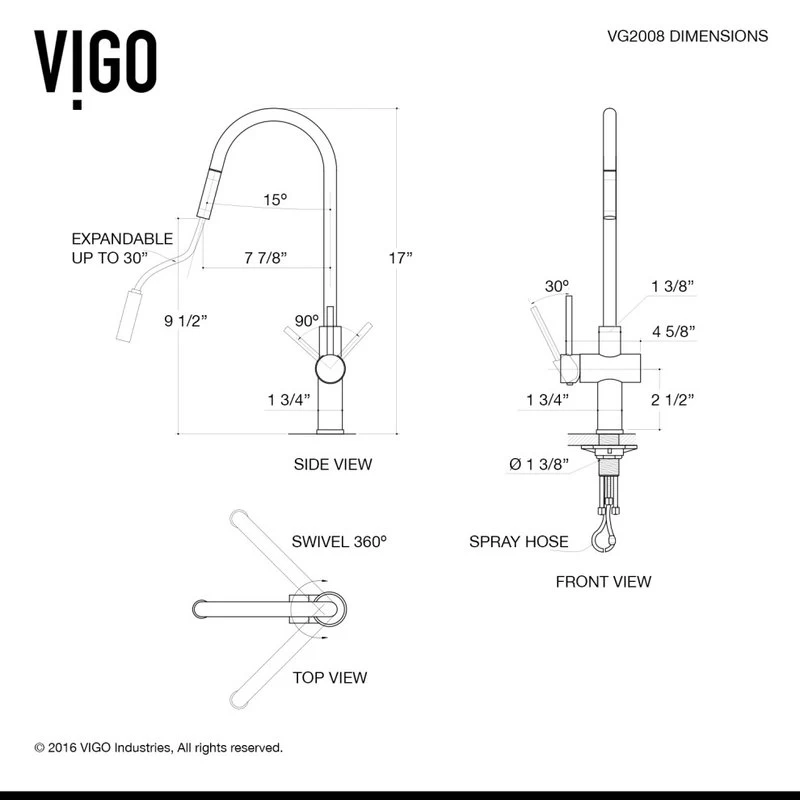 VIGO Gramercy Pull Down Kitchen Faucet, Matte Black - Image 9