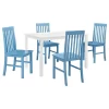 Delacora WE-BDW485PC Dixon 5 Piece Wood Framed Modern Dining Set - Blue