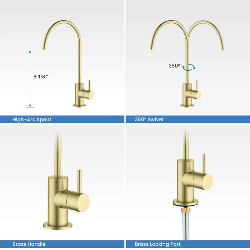 Circular Water Filtration Faucet, Brushed Gold - Image 5