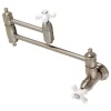 KS3108PX Restoration Two-Handle Wall Mount Pot Filler, Brushed Nickel