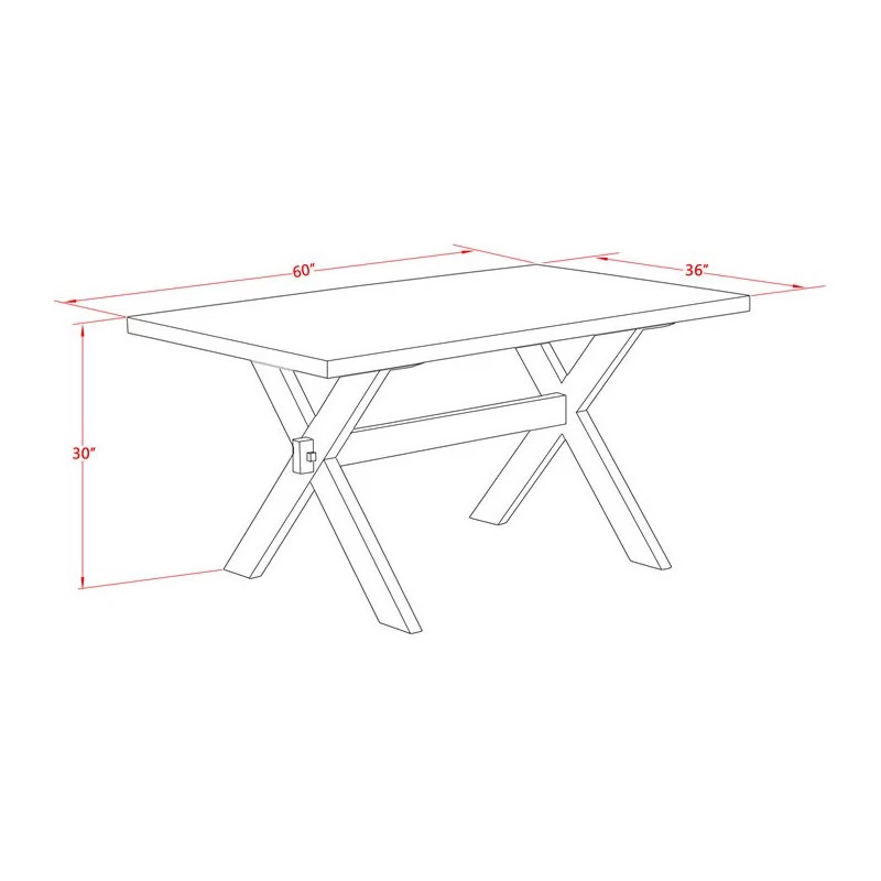 East West Furniture V-Style 5-piece Wood Dining Set With Cement Top In Black - Image 5