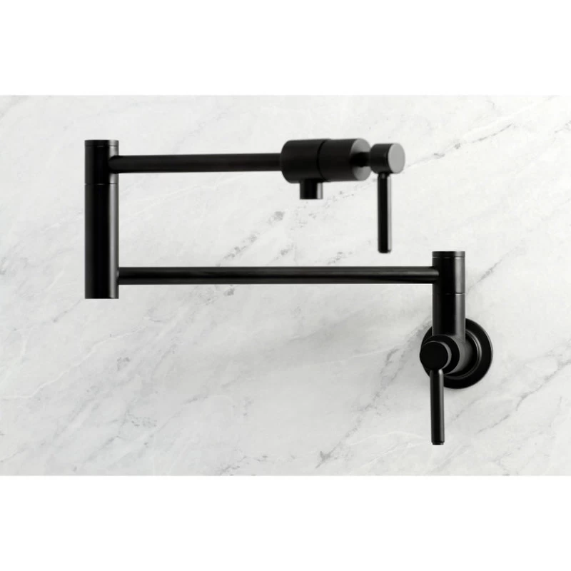Kingston Brass KS4100DL Concord Wall Mount Pot Filler, Matte Black - Image 4
