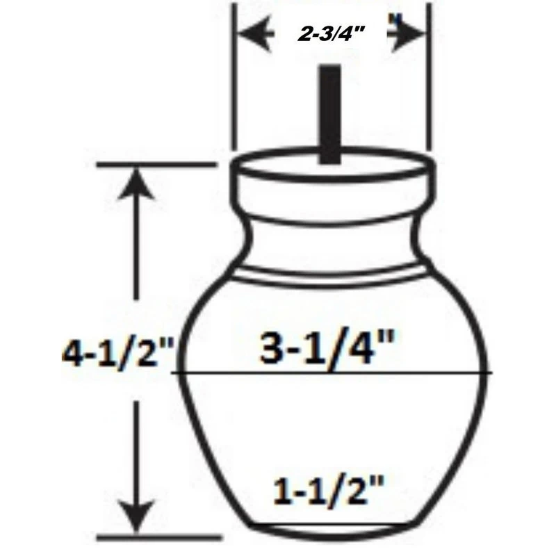 4-1/2" Highx3-1/4" OD Unfinished Solid Hardwood Round Bun Feet - Image 2