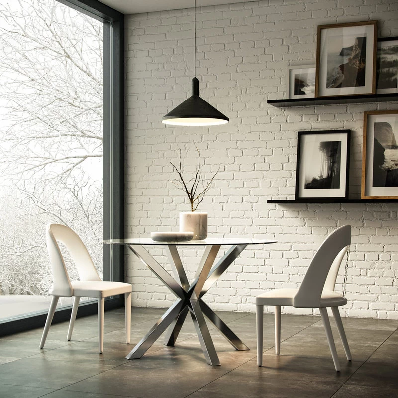 Bella Dining Table, Polished Stainless Steel - Image 2