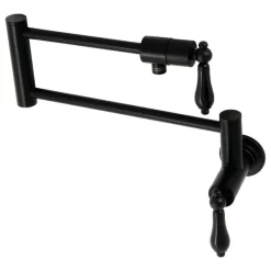 Kingston Brass KS4100PKL Duchess Wall Mount Pot Filler, Matte Black