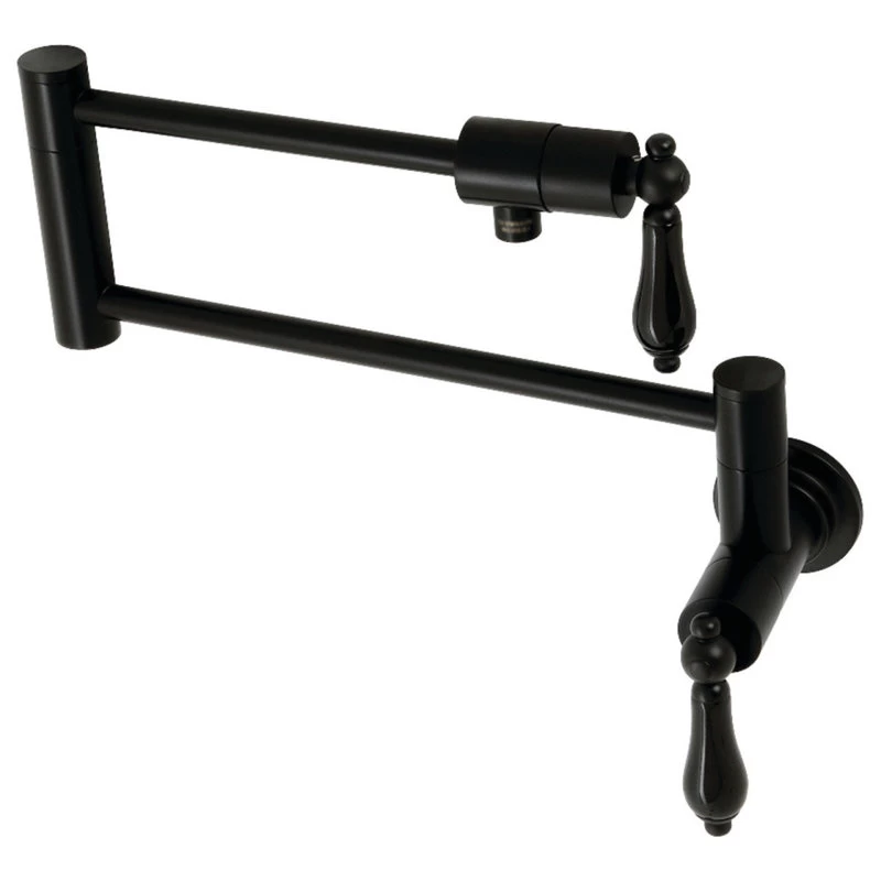 Kingston Brass KS4100PKL Duchess Wall Mount Pot Filler, Matte Black