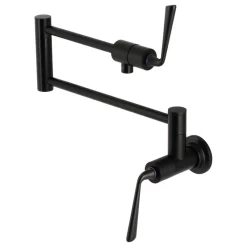Kingston Brass KS4100ZL Silver Sage Wall Mount Pot Filler, Matte Black