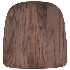 Rustic Walnut Wood Seat For Colorful Metal Chairs