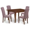 East West Furniture Milan Wood 5-Piece Parson Dining Set MLCE5-MAH-10