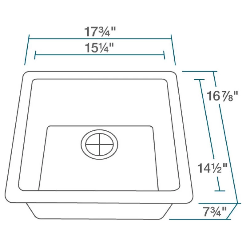 805 Dual-mount Single Bowl Kitchen Sink, White, Colored Strainer - Image 3