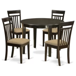Boca5-Cap-C, 5-Piece Small Table And Chairs Set, Round Table And 4 Chairs