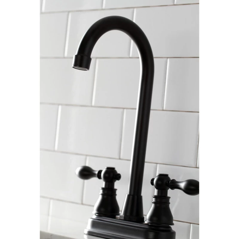 KB490ACL American Classic Two-Handle High-Arc Bar Faucet, Matte Black - Image 3