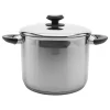 YBM Home 18/10 Stainless Steel Stock Pot, Induction Compatible, Black, 9 Quart