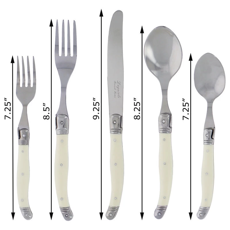 20 Piece Laguiole Faux Ivory Flatware Set - Image 3