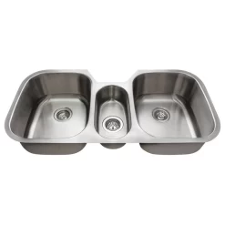 4521 Triple Bowl Stainless Steel Kitchen Sink, 16-Gauge, Sink Only