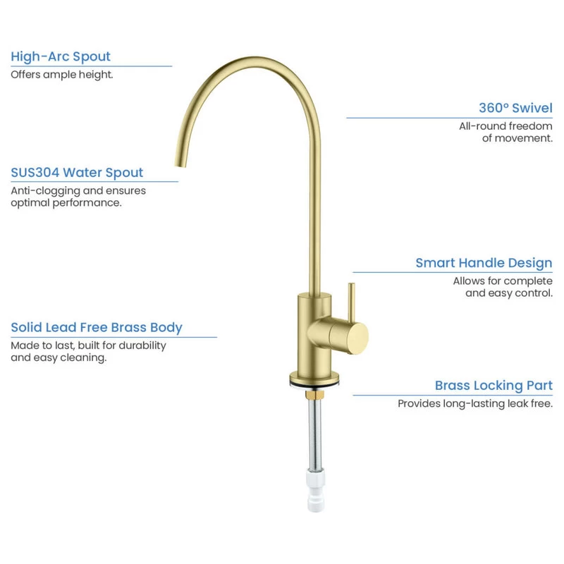 Circular Water Filtration Faucet, Brushed Gold - Image 6
