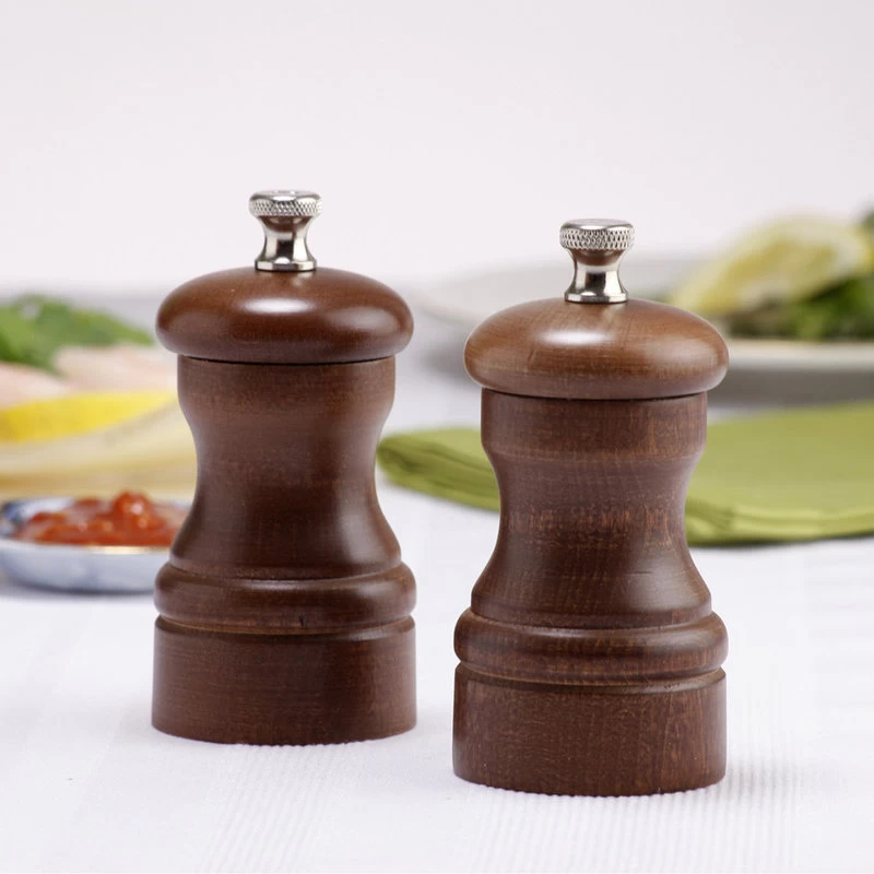 Chef Specialties Pro Series Capstan Pepper Mill And Salt Mill Set, 4", Walnut - Image 2