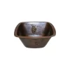 Handmade Aged Copper 15" Square Copper Kitchen Bar Prep Sink GRAPE Design
