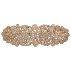 Bloomingville 46" Handwoven Jute Table Runner With Lace-Style Pattern