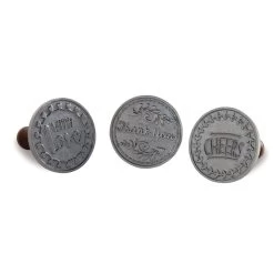 Nordic Ware Cast Aluminum 3 Inch Greetings Heirloom Cookie Impressions Stamp Set