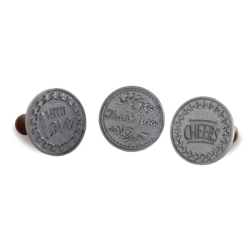 Nordic Ware Cast Aluminum 3 Inch Greetings Heirloom Cookie Impressions Stamp Set
