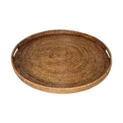 Rattan Tray With Handle Round 26"