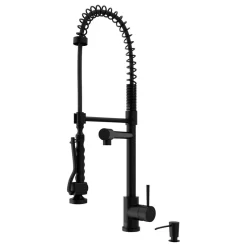 VIGO Zurich Pull-Down Kitchen Faucet With Soap Dispenser, Matte Black