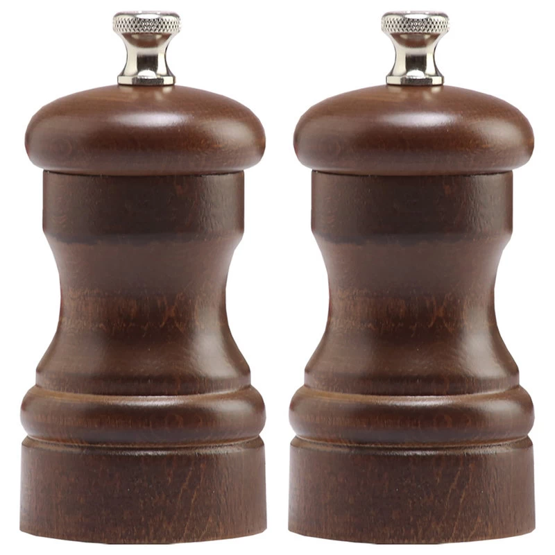 Chef Specialties Pro Series Capstan Pepper Mill And Salt Mill Set, 4", Walnut
