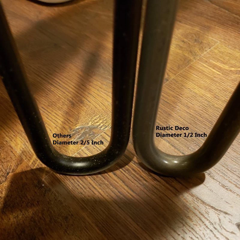 Premium 2 Rod INCLINED Hairpin Legs - Brass 1/2" Diameter- Set Of 4 - 16" - Image 3