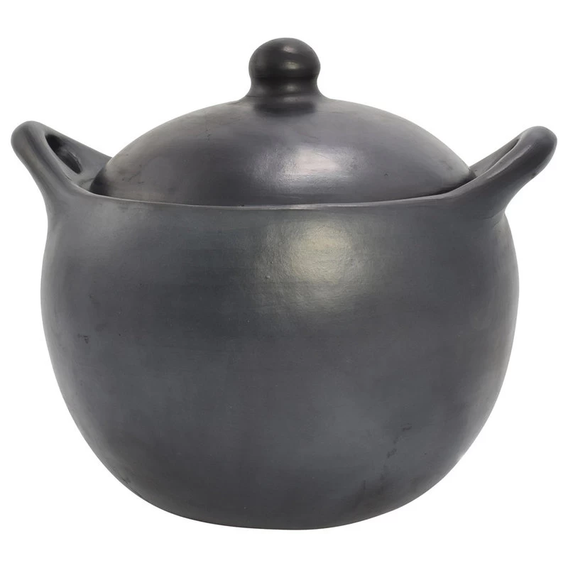Ancient Cookware, Rounded Chamba Clay Soup Pot, 11x12x10.5