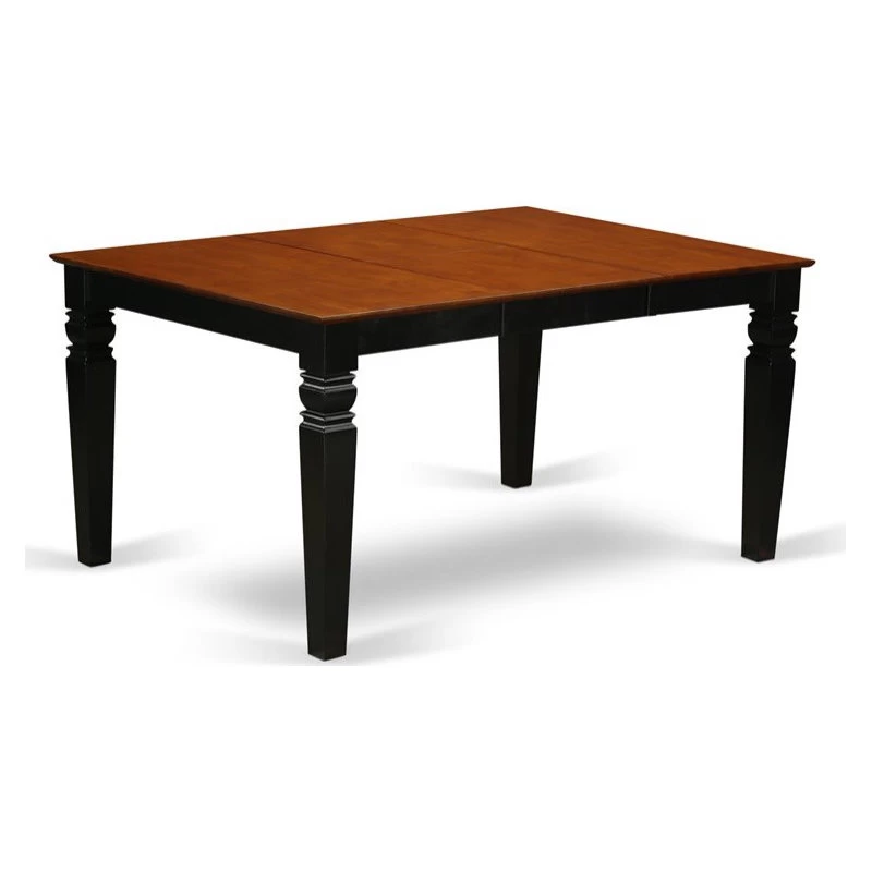 East West Furniture Weston 5-piece Wood Table And Dining Chairs In Black/Cherry - Image 3