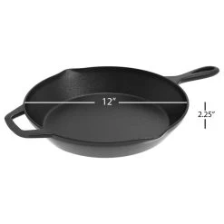 Pre-Seasoned Cast Iron Skillet- 12 Inch For Indoor And Outdoor Cooking