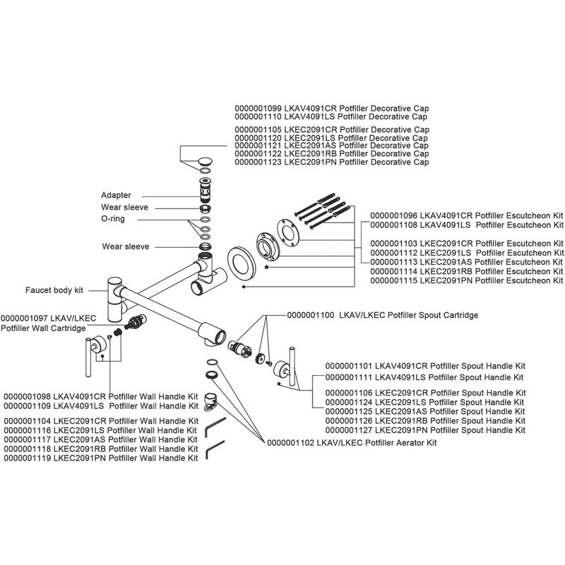 Elkay Explore Wall Mount Pot Filler Kitchen Faucet W/ Lever Handles, Chrome - Image 3