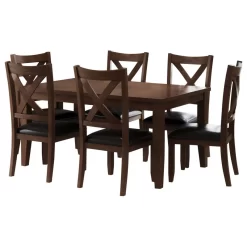 Edgewater 7 Piece Dining Set, Brown
