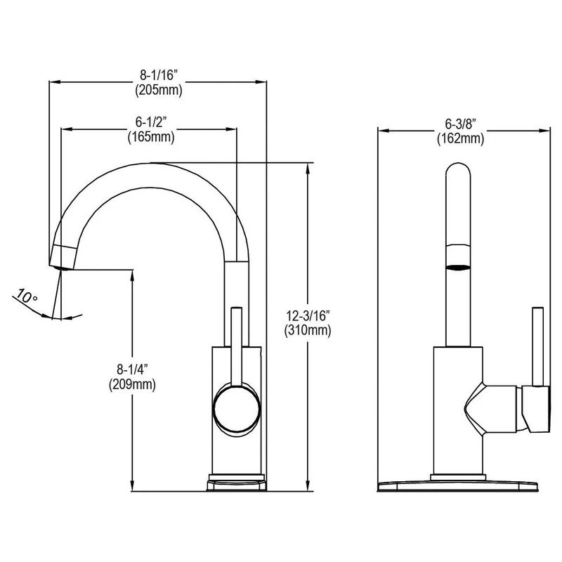 LKAV3021BK Elkay Avado Single Hole Bar Faucet With Lever Handle Black Stainless - Image 4